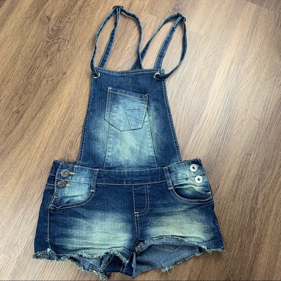 U2B Urban Basics Blue Denim Short Overall Size 3 - Picture 1 of 6